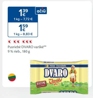 Pusriebė DVARO varškė