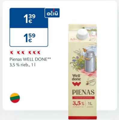 Pienas WELL DONE