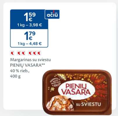 Margarinas su sviestu PIENIŲ VASARA