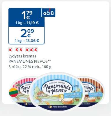 Lydytas kremas PANEMUNĖS PIEVOS