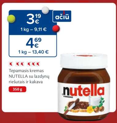 Tepamasis kremas NUTELLA