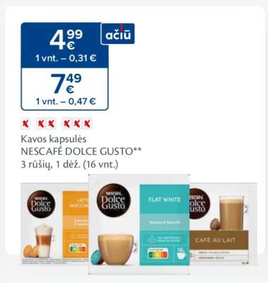 Kavos kapsulės NESCAFÉ DOLCE GUSTO