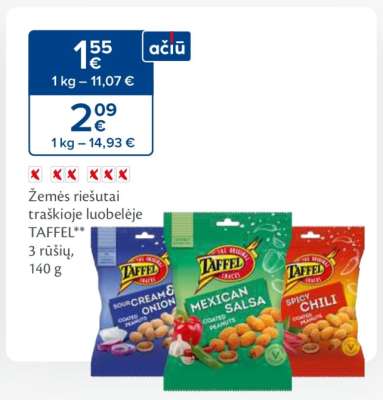 Žemės riešutai traškioje luobelėje TAFFEL