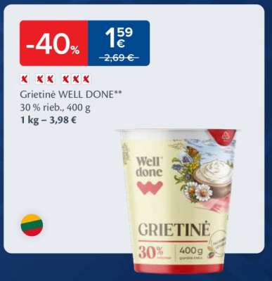 Grietinė WELL DONE