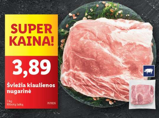 Šviežia kiaulienos nugarinė