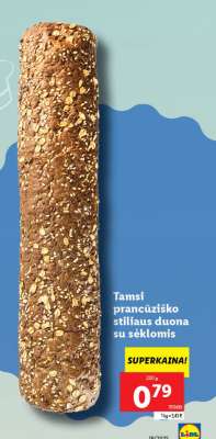 Tamsi prancūziško stiliaus duona su sėklomis