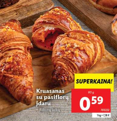Kruasanas su pasiflorų įdaru