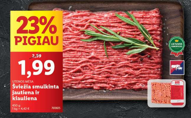 Šviežia smulkinta jautiena ir kiauliena