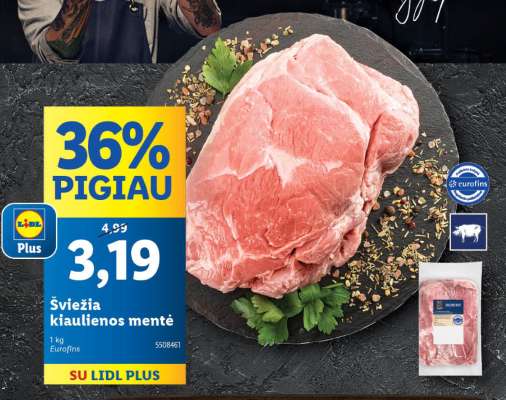 Šviežia kiaulienos mentė