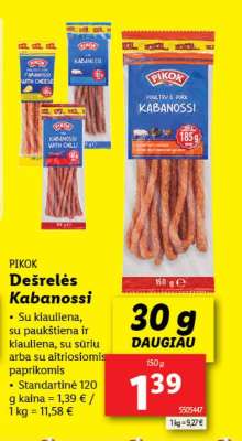 Dešrelės Kabanossi