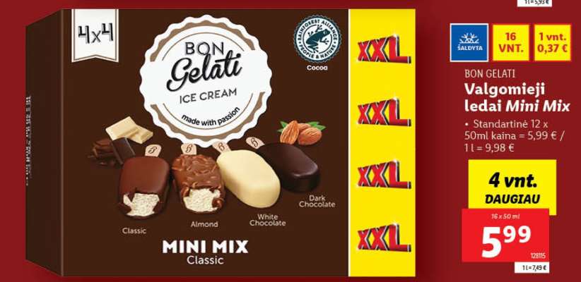 Valgomieji ledai Mini Mix