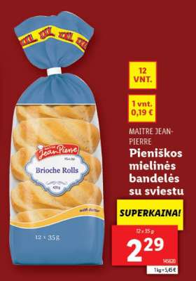 Pieniškos mielinės bandelės su sviestu