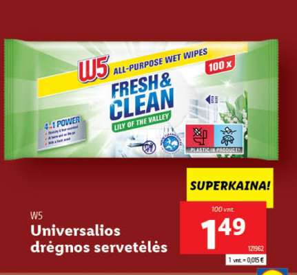 Universalios drėgnos servetėlės