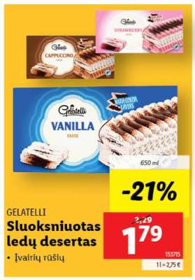 Sluoksniuotas ledų desertas
