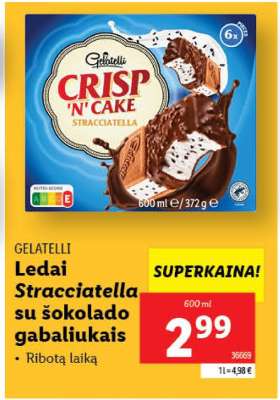 Ledai Stracciatella su šokolado gabaliukais