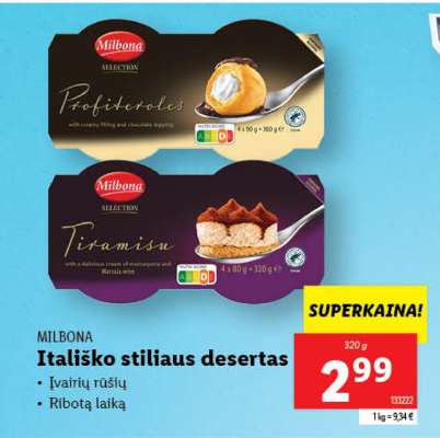 Itališko stiliaus desertas