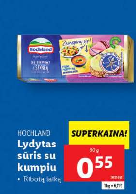 Lydytas sūris su kumpiu