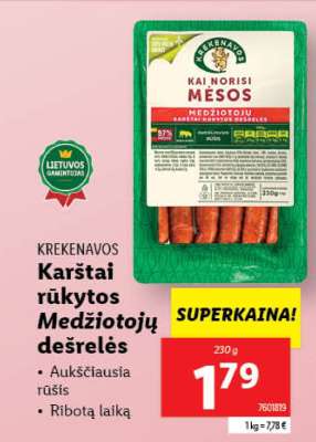 Karštai rūkytos Medžiotojų dešrelės