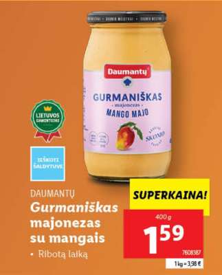 Gurmaniškas majonezas su mangais