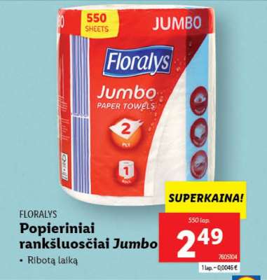 Popieriniai rankšluosčiai Jumbo