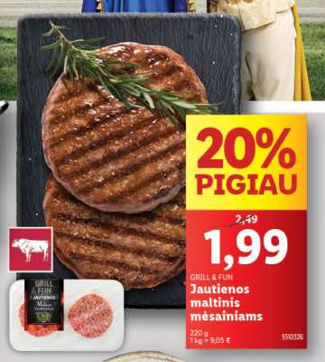 Jautienos maltinis mėsainiams