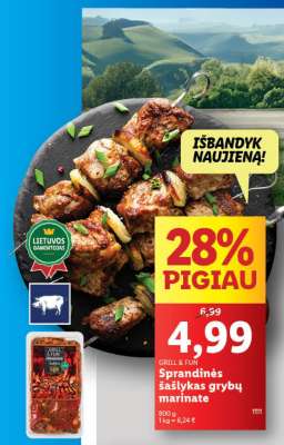 Sprandinės šašlykas grybų marinate