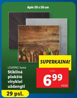 Stiklinė plokštė viryklei uždengti
