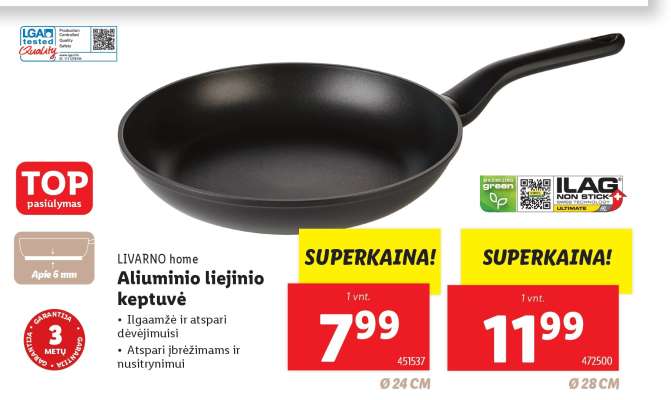 Aliuminio liejinio keptuvė