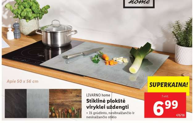 Stiklinė plokštė viryklei uždengti