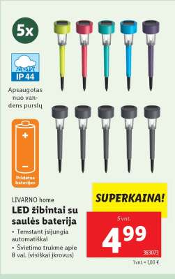 LED žibintai su saulės baterija