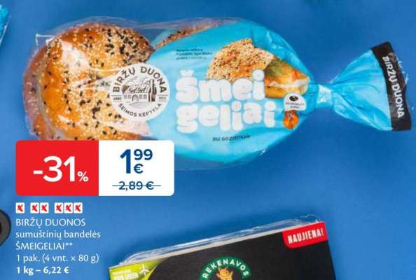 BIRŽŲ DUONOS sumuštinių bandelės ŠMEIGELIAI