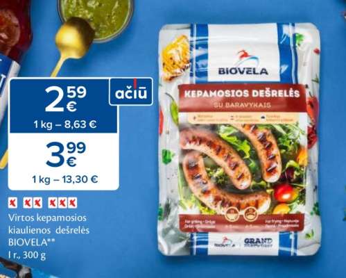 Virtos kepamosios kiaulienos dešrelės BIOVELA