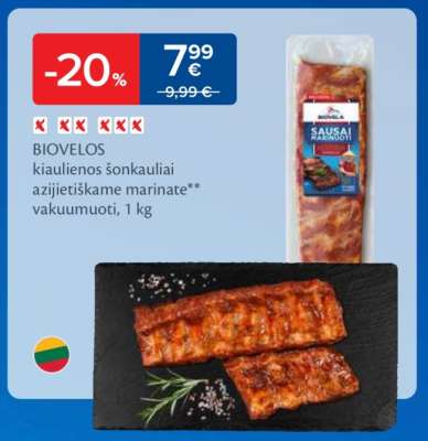BIOVELOS kiaulienos šonkauliai azijietiškame marinate