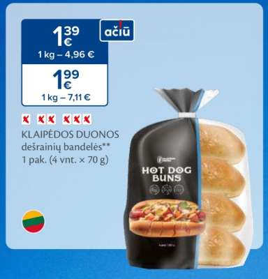 KLAIPĖDOS DUONOS dešrainių bandelės