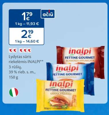 Lyditas sūris riekelėmis INALPI