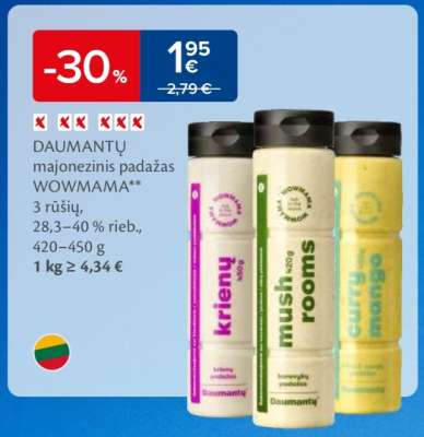 DAUMANTŲ majonezinis padažas WOWMAMA
