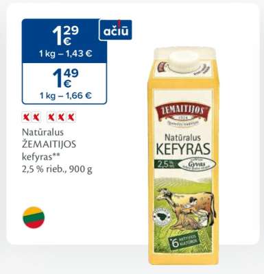 Natūralus ŽEMAITIJOS kefyras