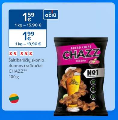 Šaltibarščių skonio duonos traškučiai CHAZZ