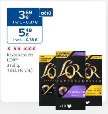 Kavos kapsulės L’OR