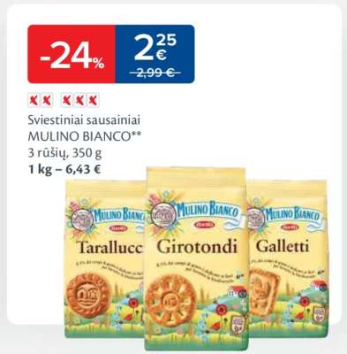Sviestiniai sausainiai MULINO BIANCO